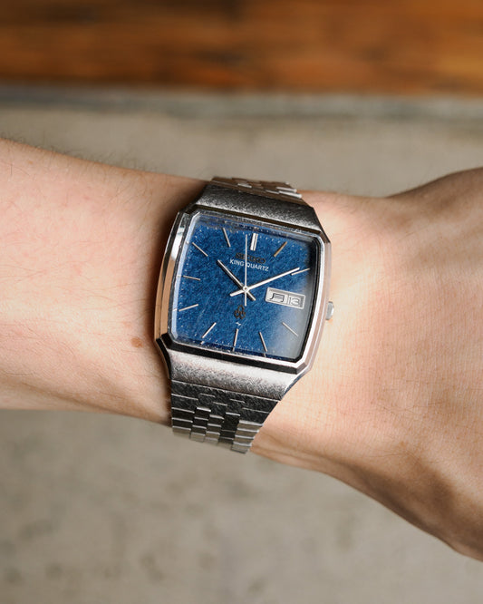 Seiko King Quartz Blue TV Dial